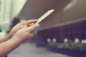 looking at their phone