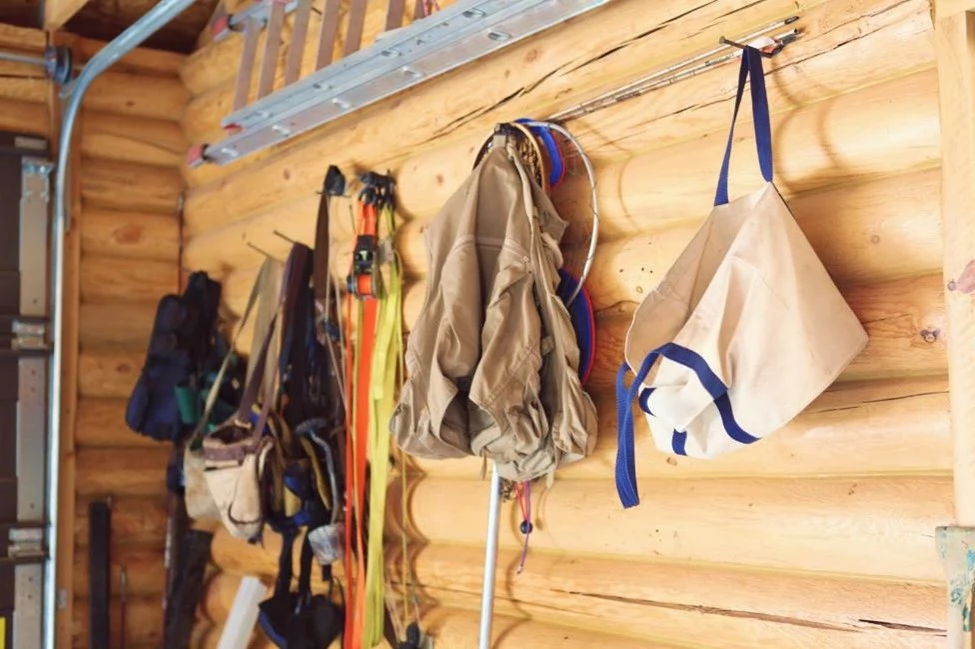 bags on wall hooks